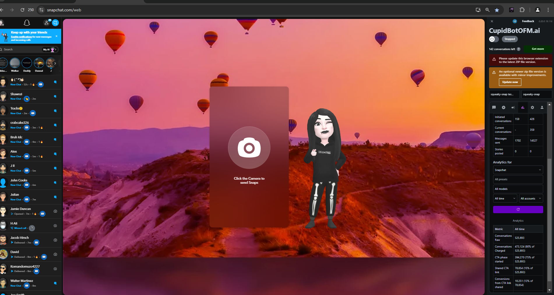 Snapchat Analytics - Results from Promotion Method